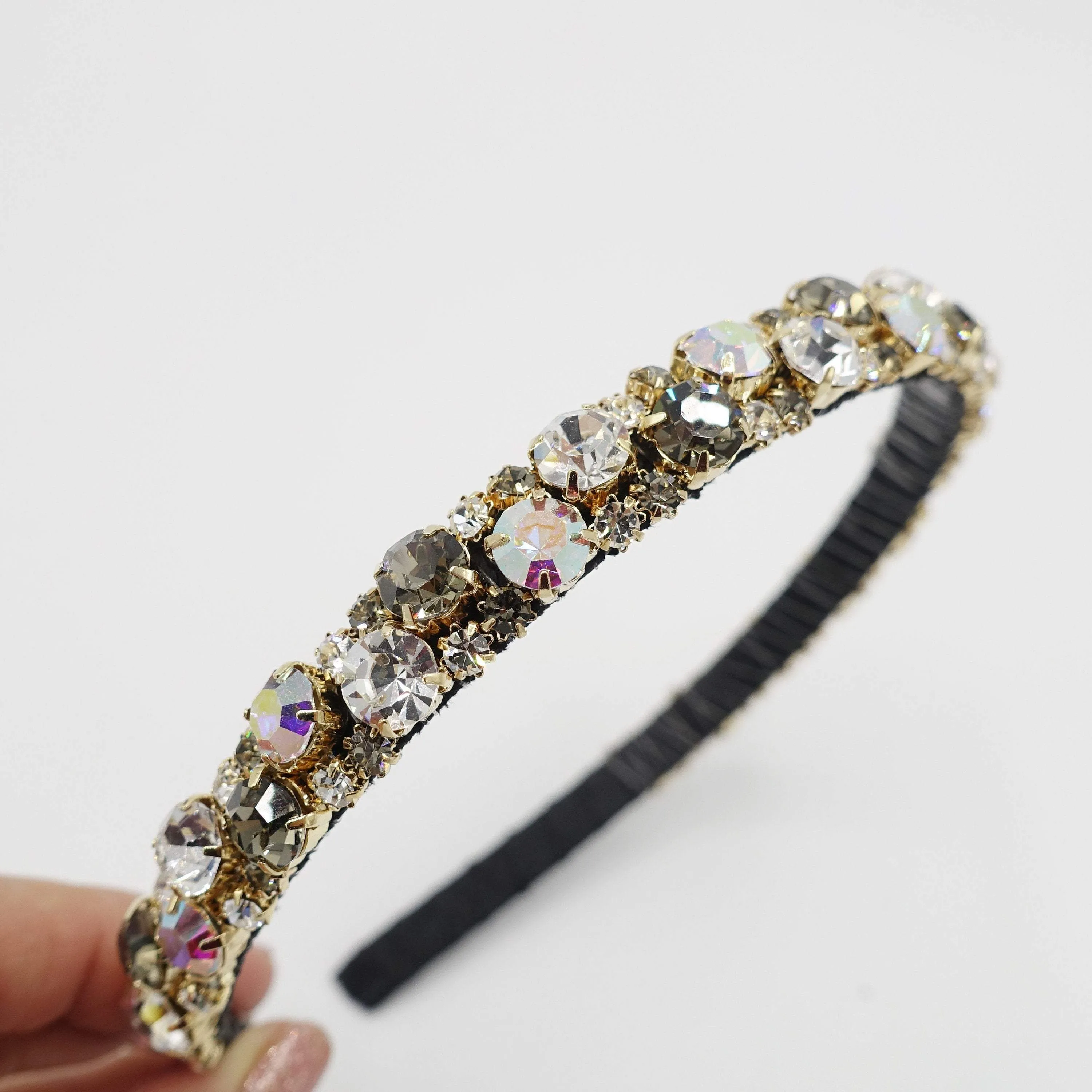 Royal rhinestone embellished headband luxury bling hair accessory for women