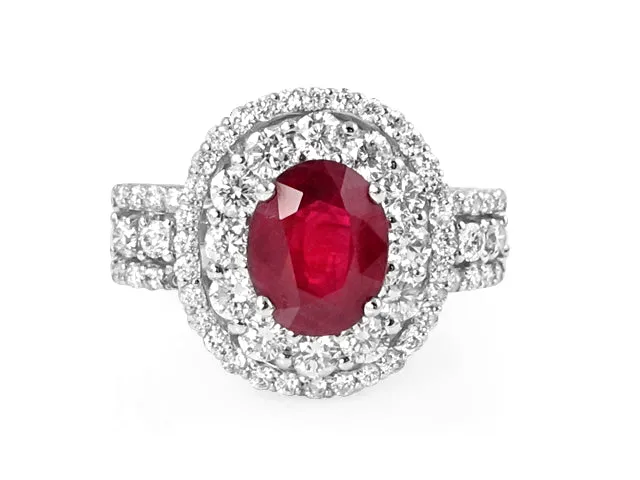 Ruby And Diamond Right Hand Ring 2.62ct tw