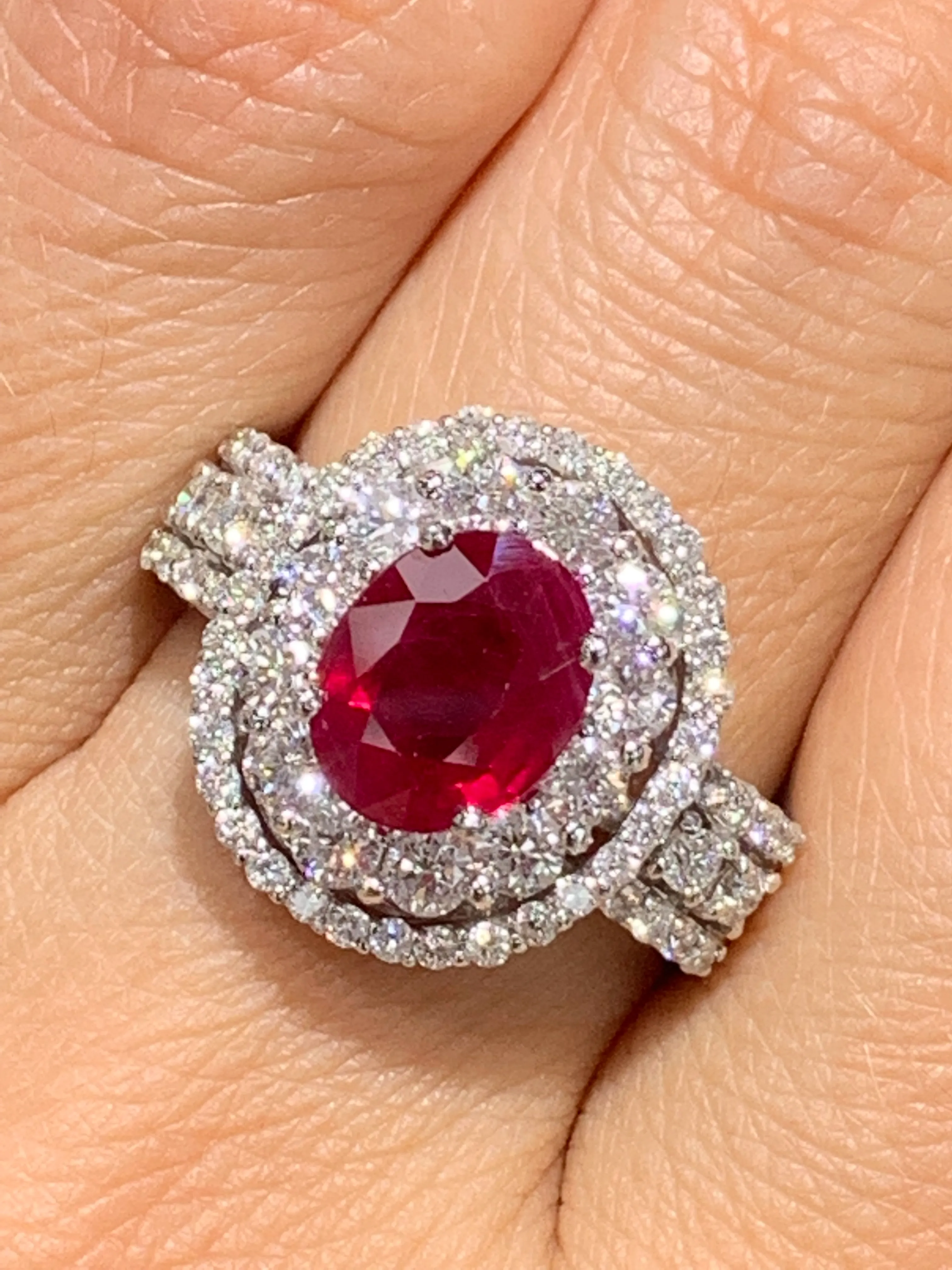 Ruby And Diamond Right Hand Ring 2.62ct tw