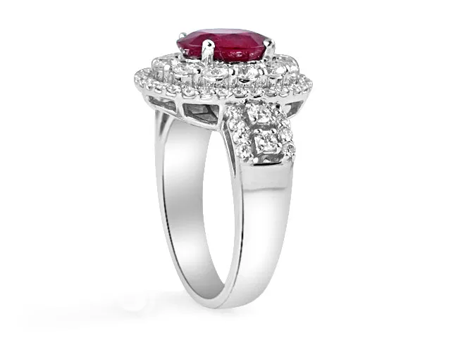 Ruby And Diamond Right Hand Ring 2.62ct tw