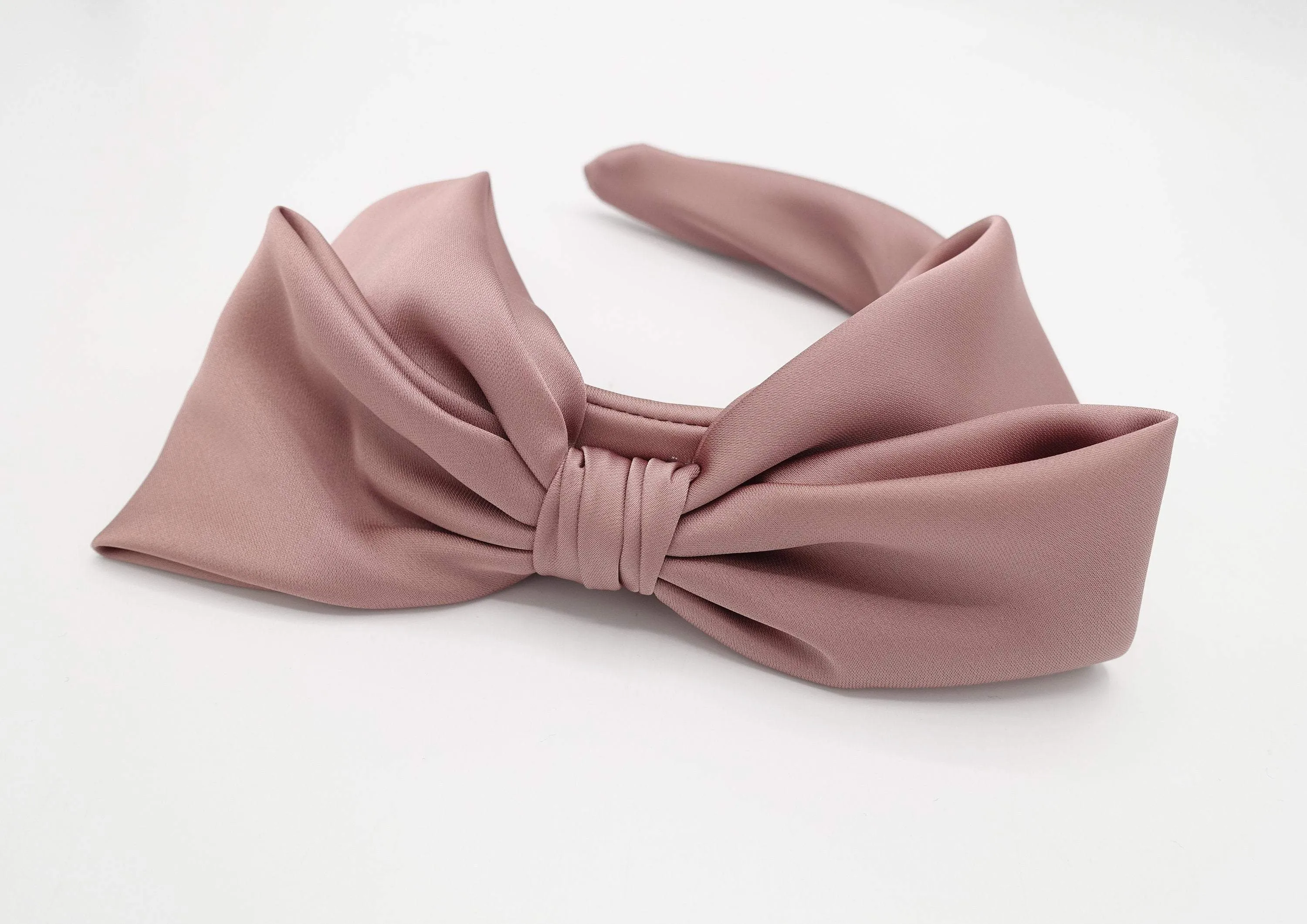 side satin bow headband layered hair bow hairband for women