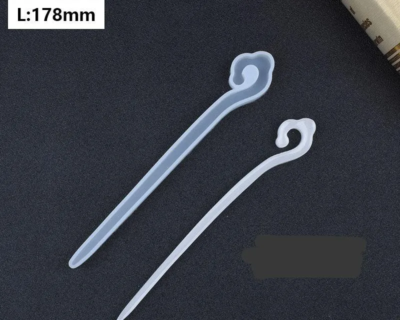 Silicone Hairpin Mould Clear Hairpin Hair Stick Mould DIY Epoxy Resin Mould Jewelry Casting Mouldfor Resin Hair Pin Making DIY Craft Supplies