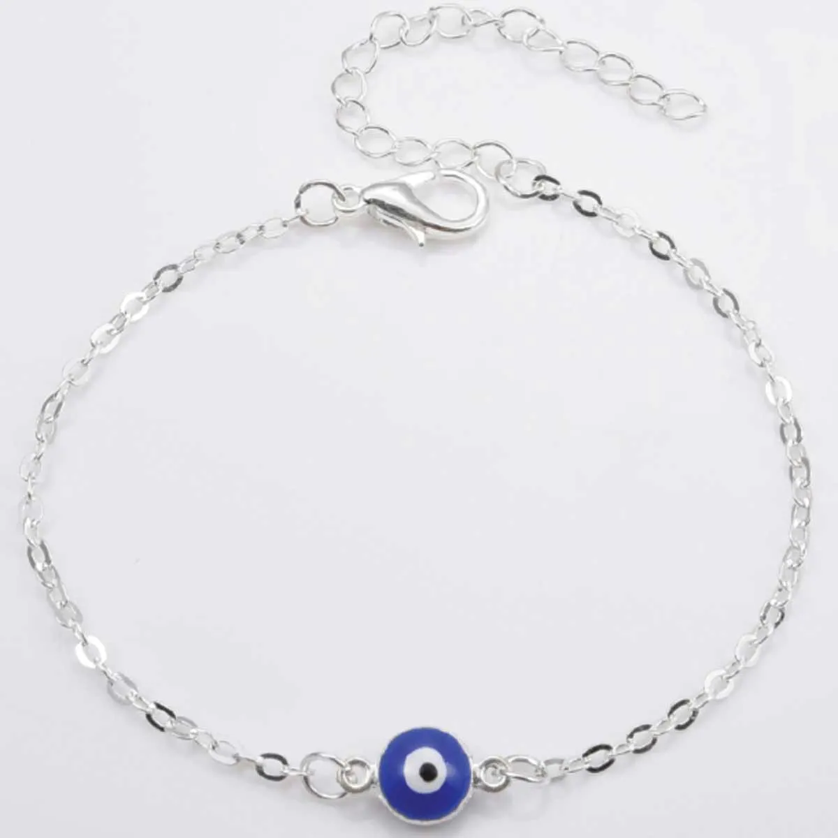 Silver Chain Blue eye Anklet