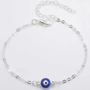 Silver Chain Blue eye Anklet