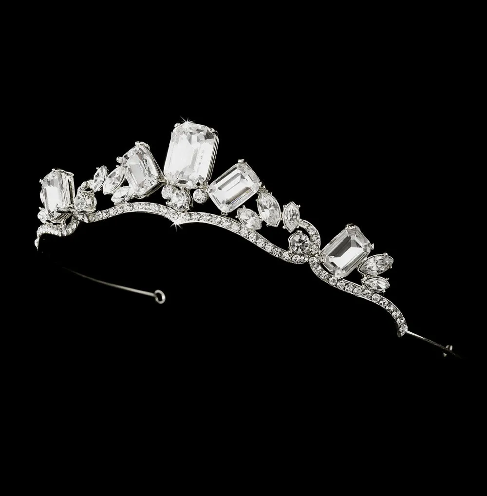 Silver Princess Majesty Crystal Bridal Tiara Headpiece