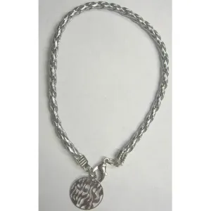 Silver Shema Charm Silver Braided Leather Bracelet - A best seller