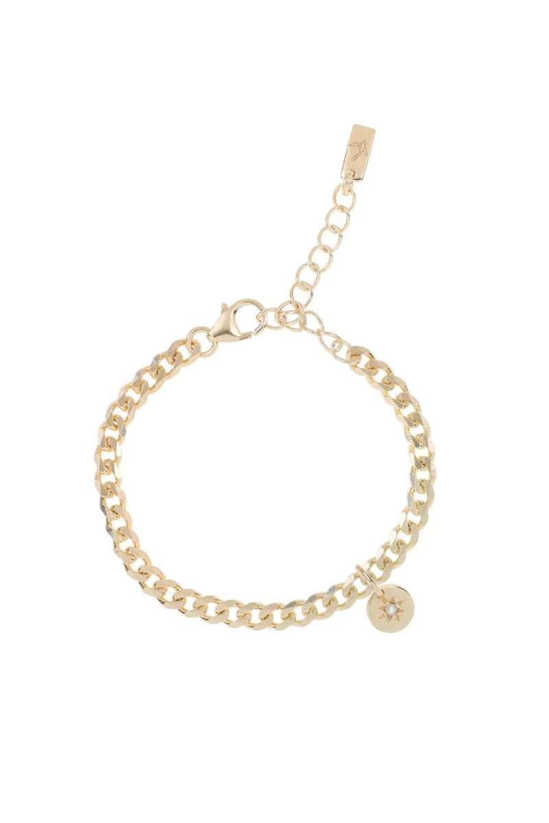 Single Pearl Anklet - Gold