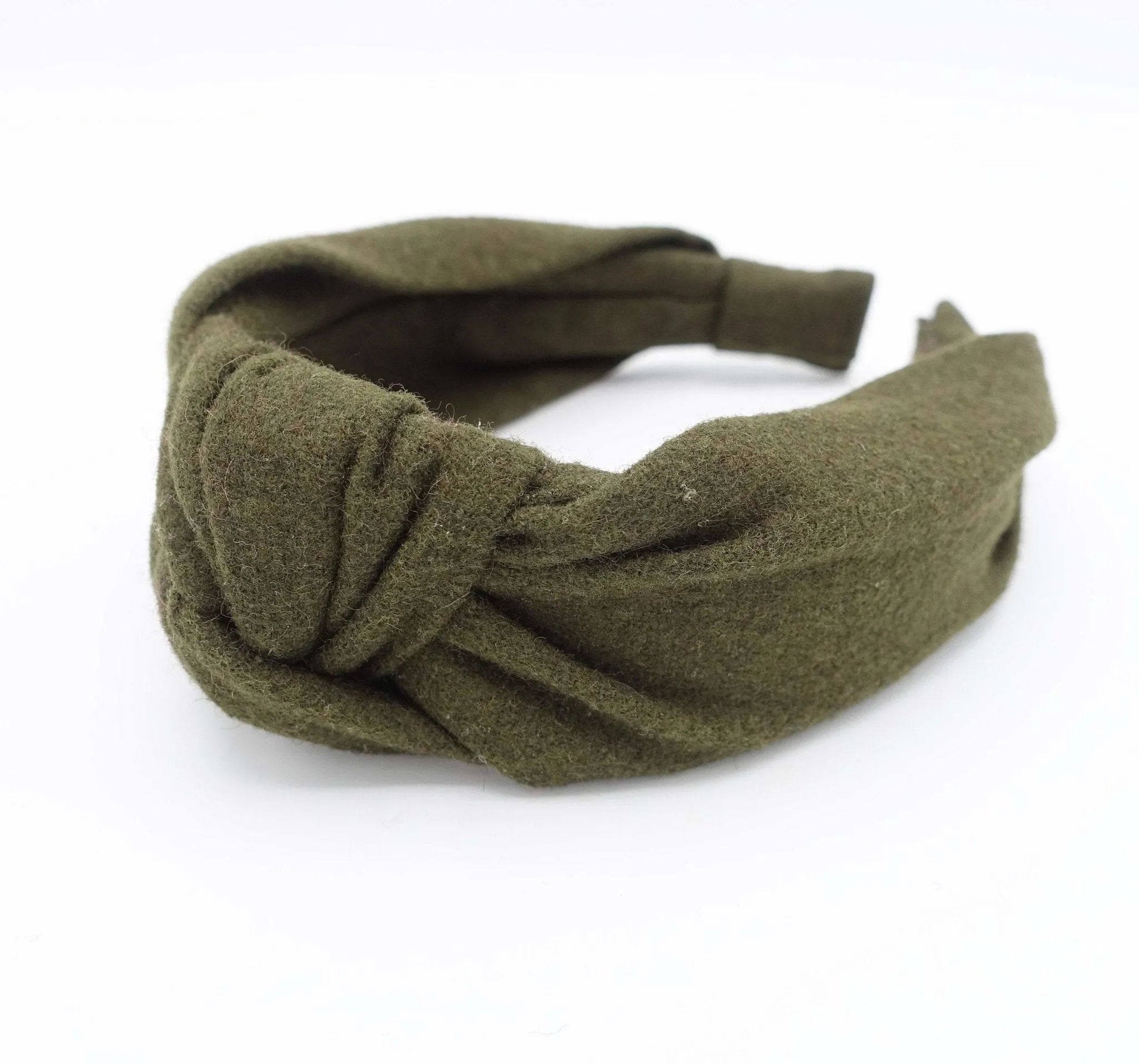 solid woolen top knot headband Fall Winter hairband casual woman hair accessory