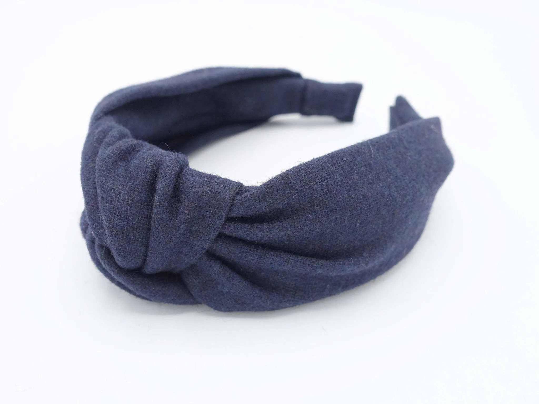 solid woolen top knot headband Fall Winter hairband casual woman hair accessory