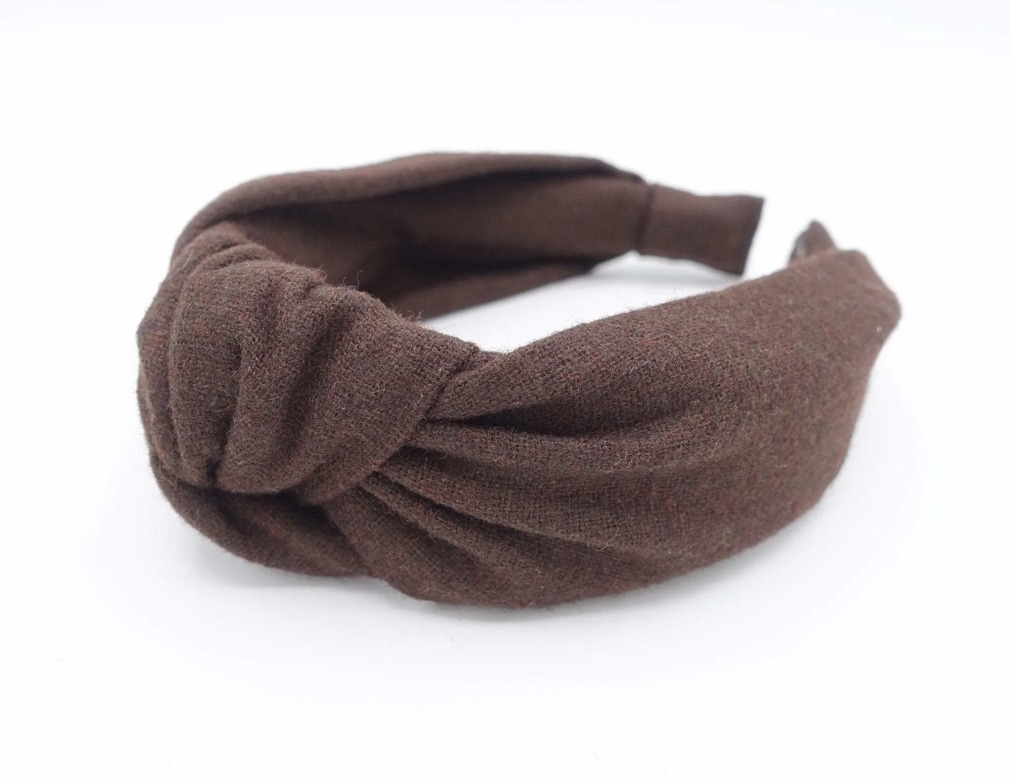 solid woolen top knot headband Fall Winter hairband casual woman hair accessory