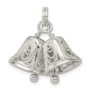 Sterling Silver Filigree Moveable Bells Charm