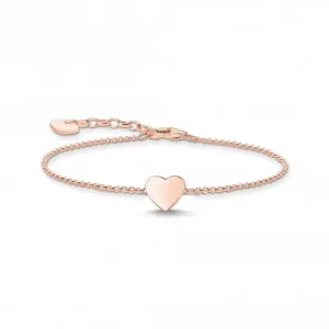 Sterling Silver Rose Gold Plated Heart Bracelet A2044-415-40-L19V