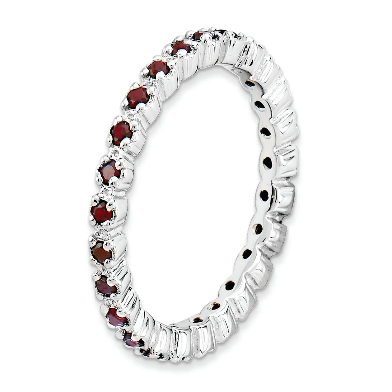 Sterling Silver Stackable Expressions Garnet Ring