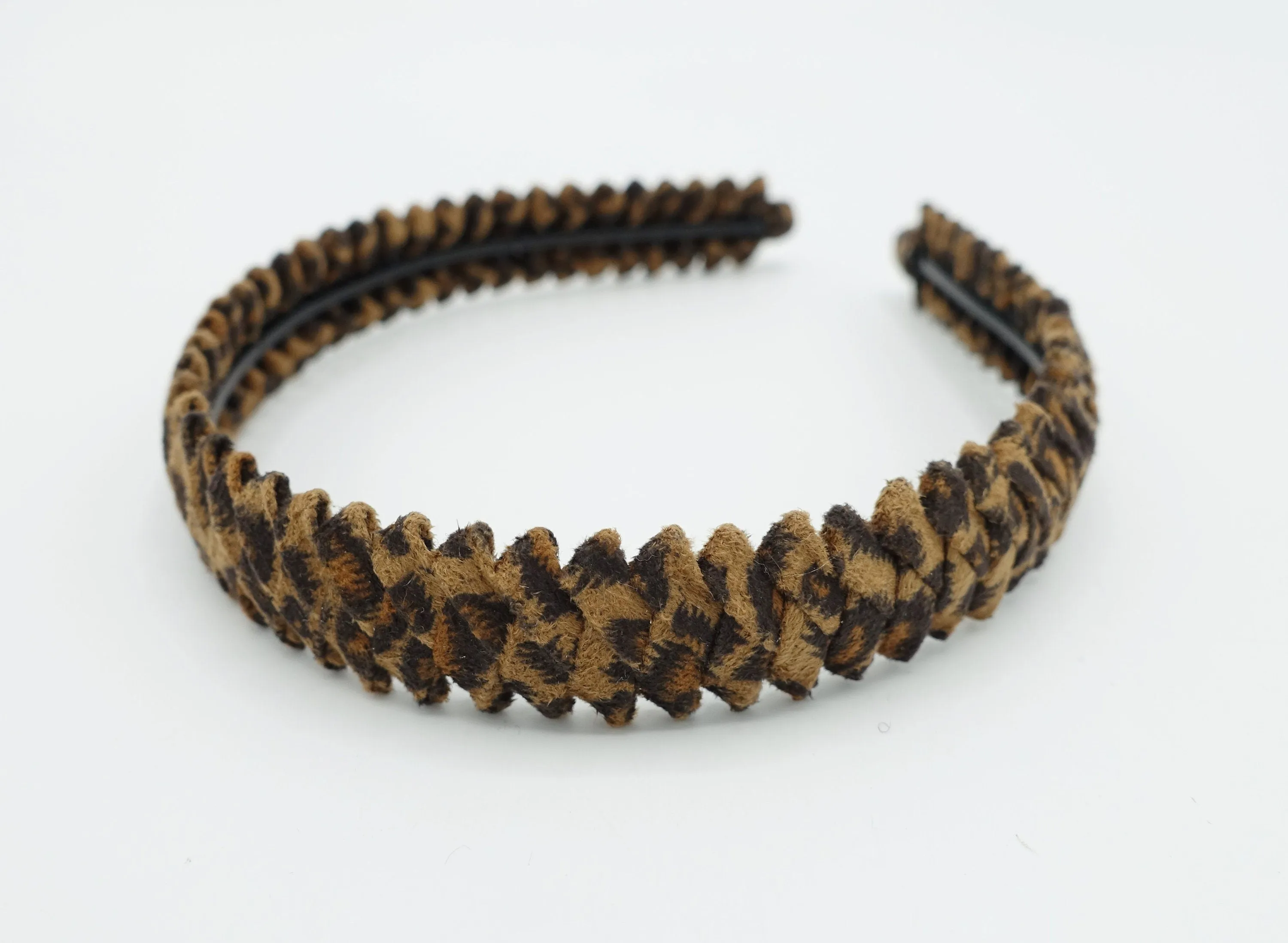 Suede leopard print headband saw pattern wrap hairband women hair accessory