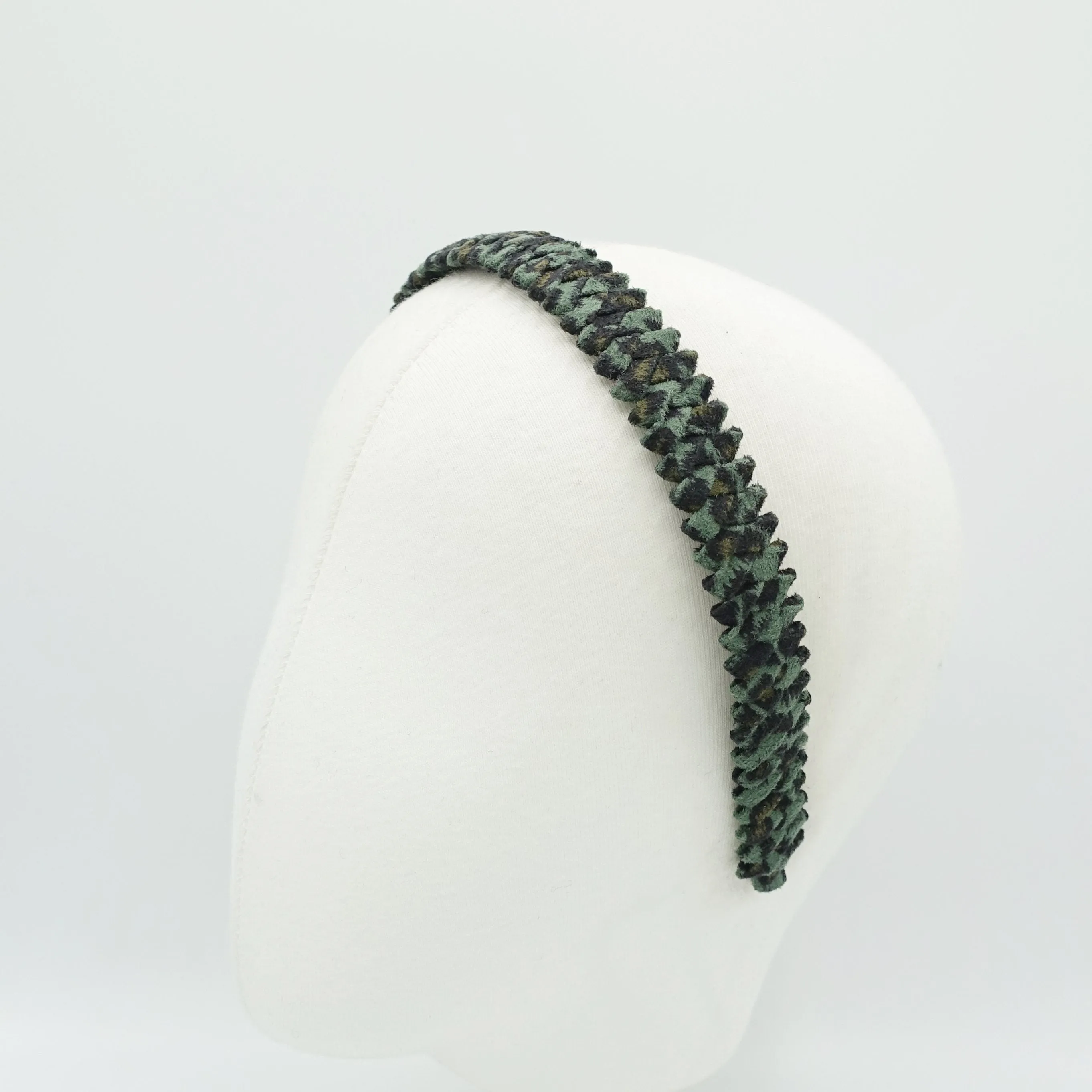 Suede leopard print headband saw pattern wrap hairband women hair accessory