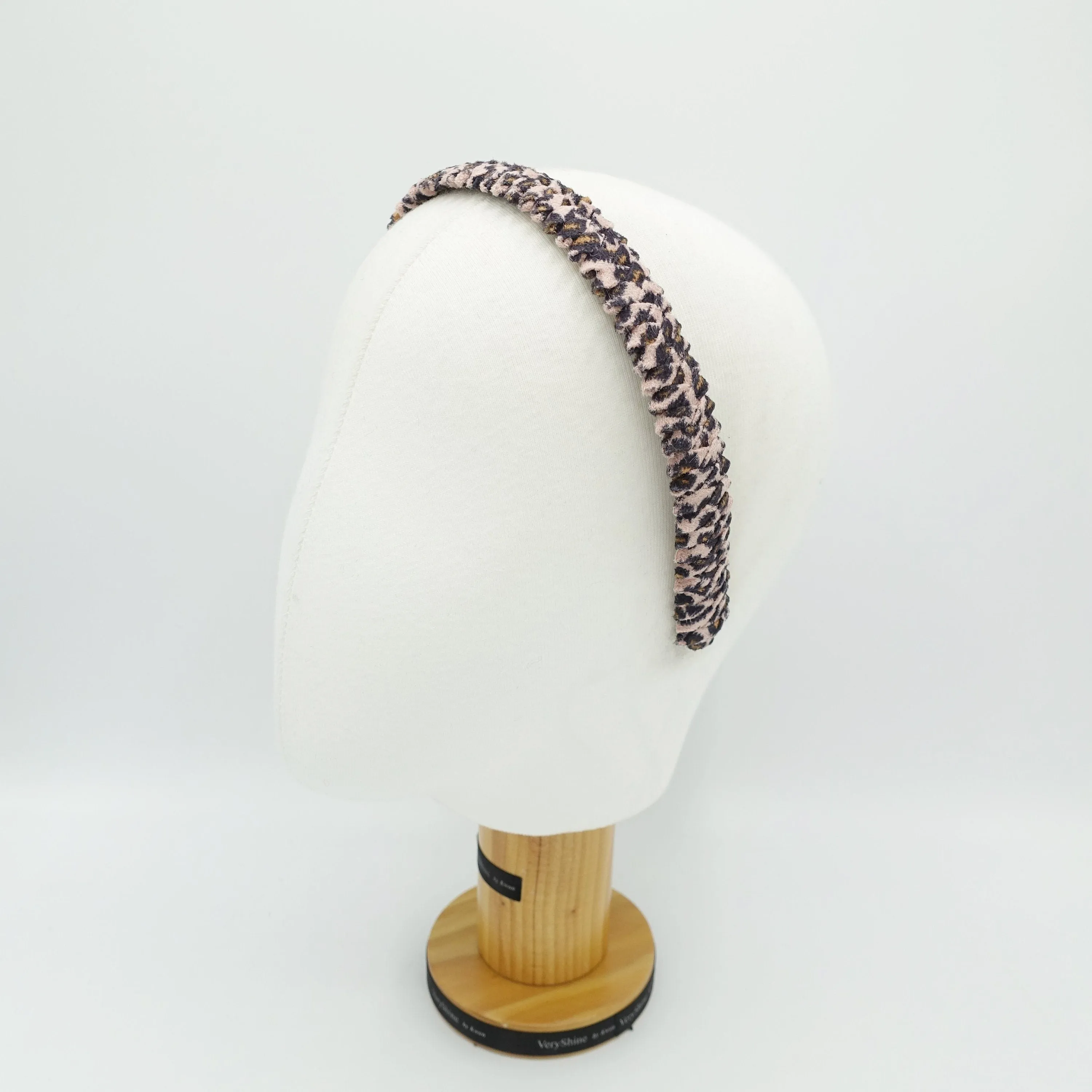 Suede leopard print headband saw pattern wrap hairband women hair accessory