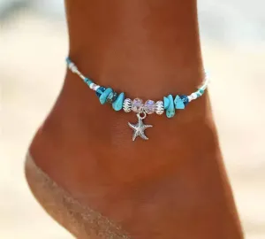 Summer Beach Shell Starfish Anklet