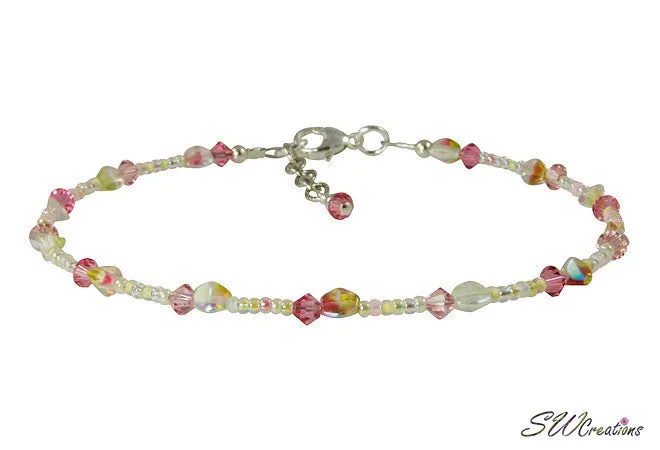 Summer Yellow Hibiscus Beaded Anklet