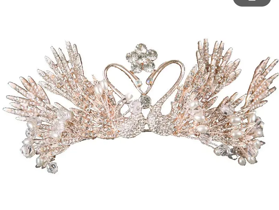 Swan Crystal Rhinestone Ballet Princess Crown Hair Accessories