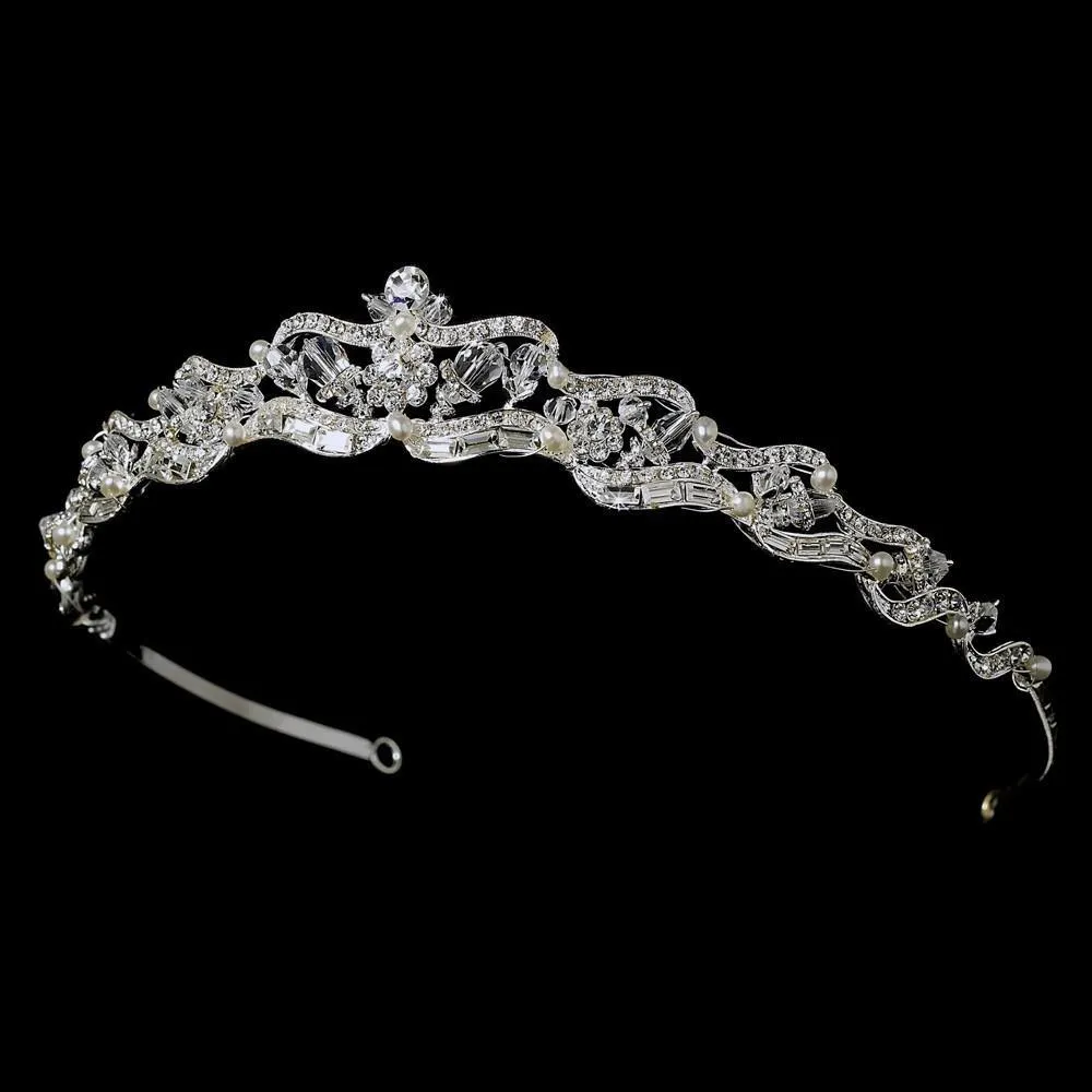 Swarovski Crystal Encrusted & Freshwater Pearl Bridal Tiara