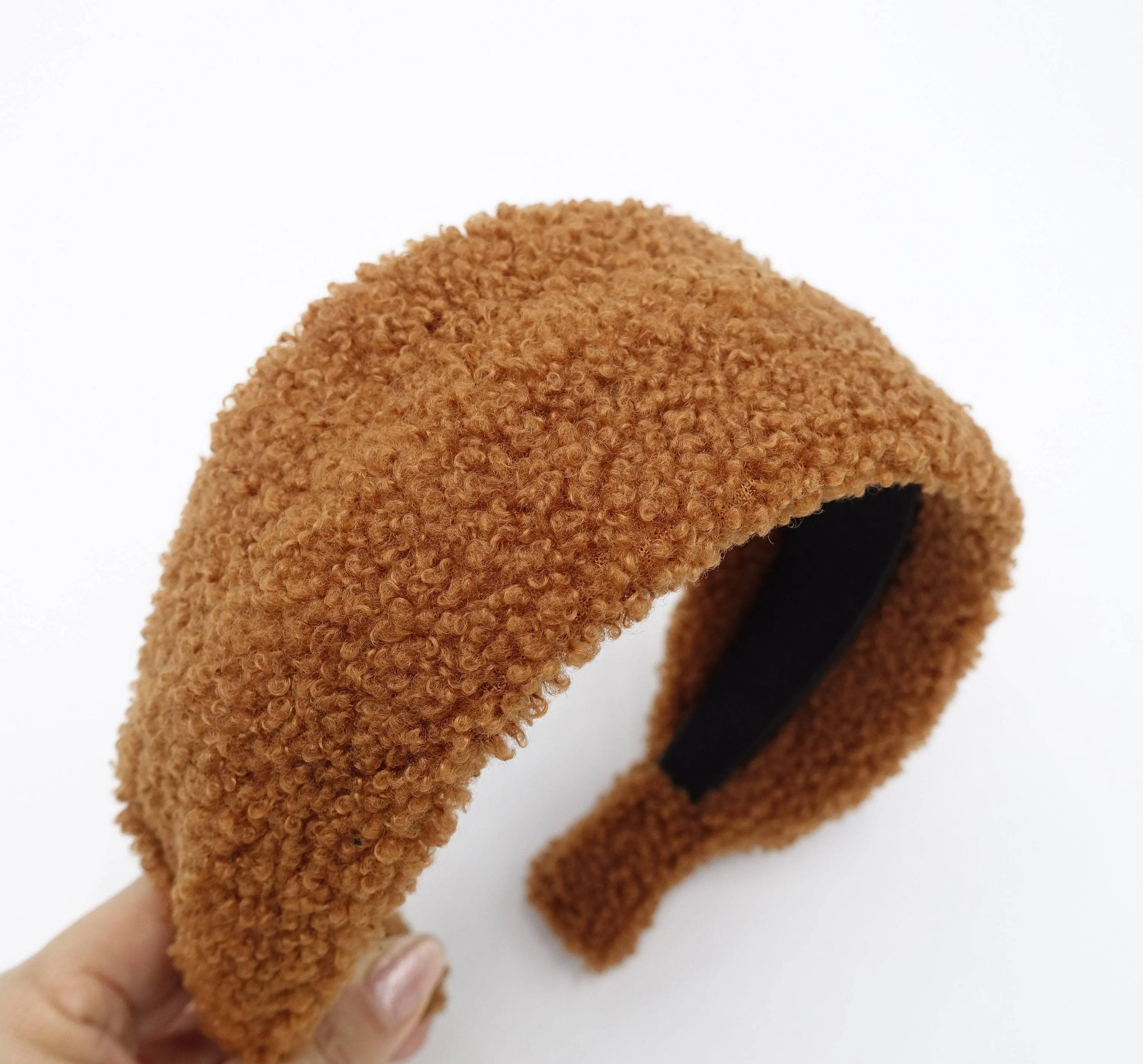 teddy plain headband Fall Winter hair accessory for women