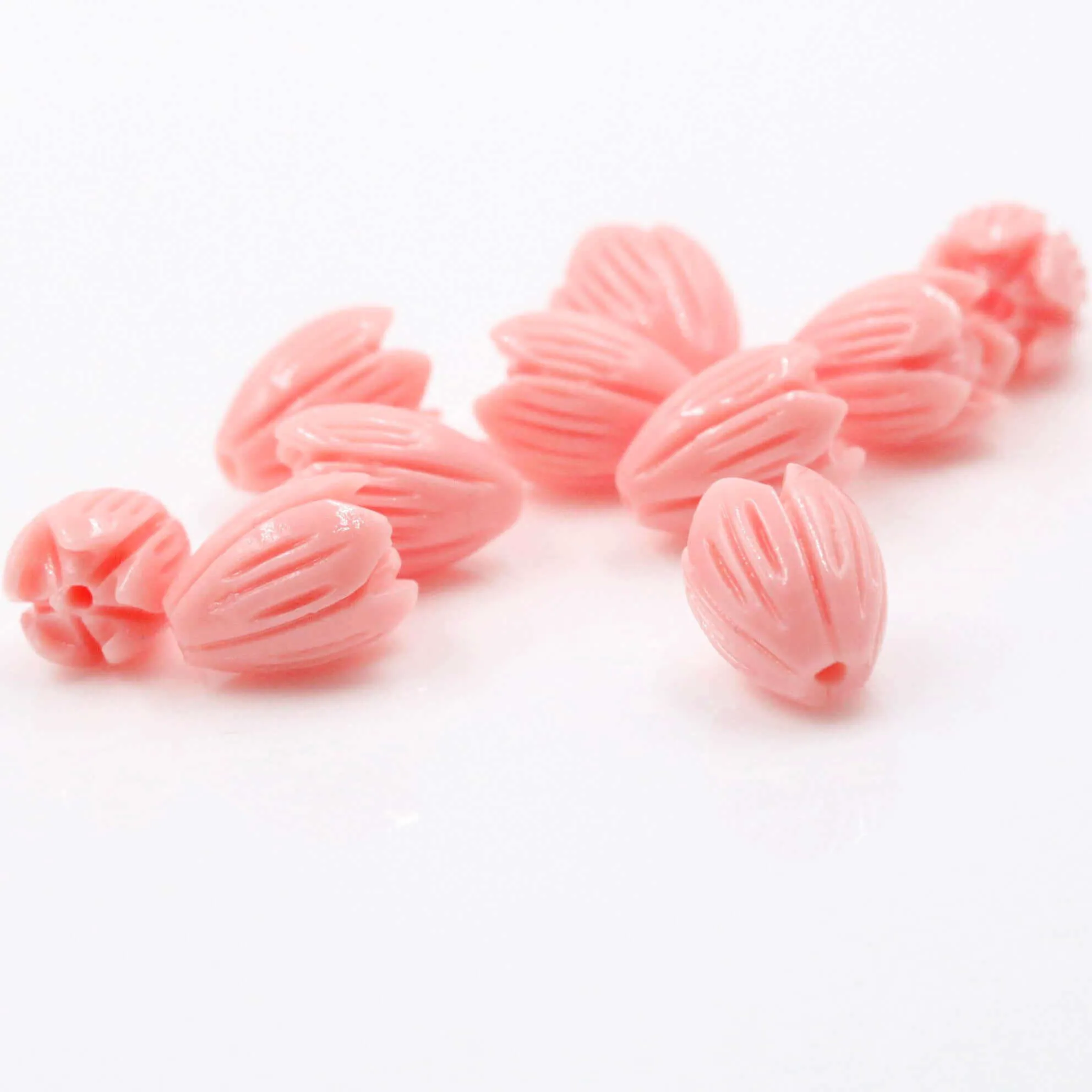 Tulip Beads Composite Coral Tulip Beads Flower Beads Resin Coral Pink Beads Pink Beads Orange Beads DIY Jewelry DIY Supplies SKU: 6143237