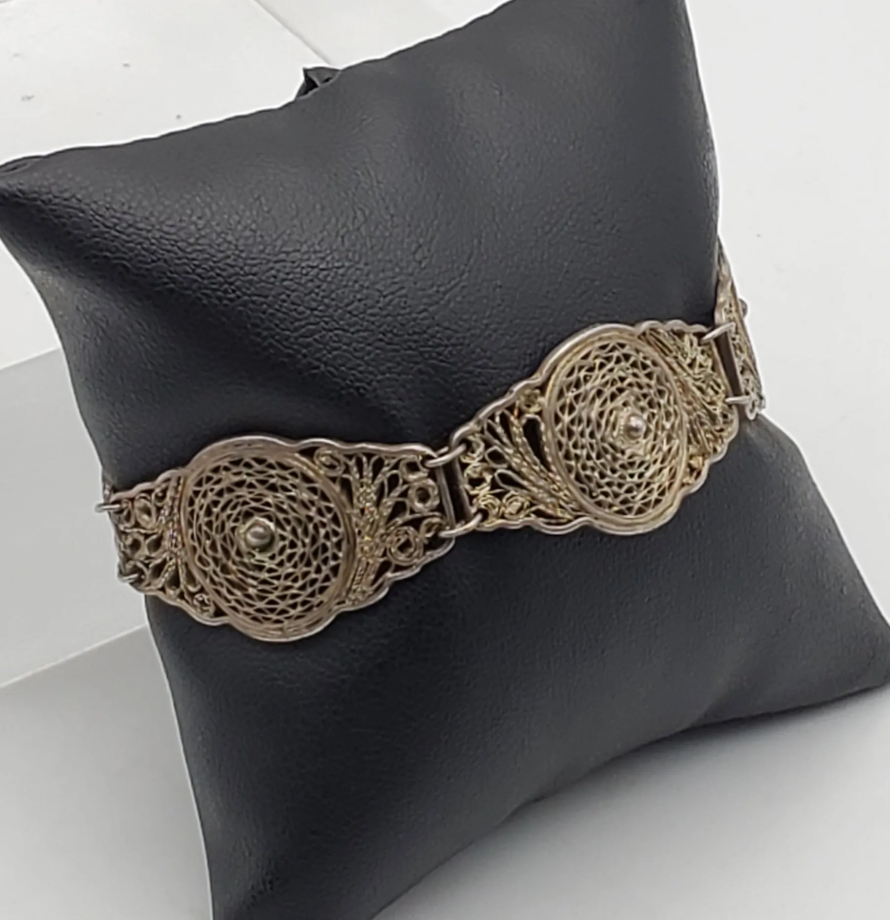 Vintage Handmade Intricate Filigree Link Bracelet