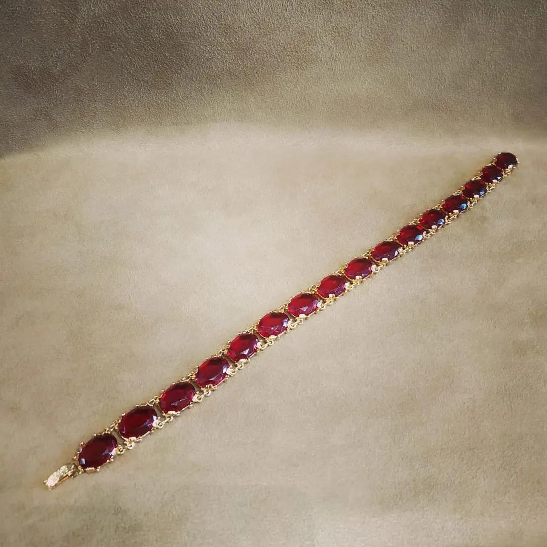 Vintage Red glass Choker Necklace