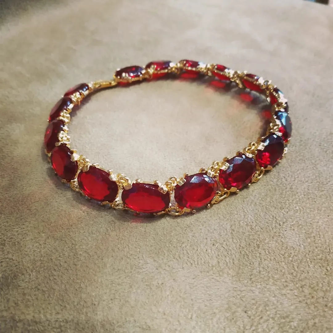 Vintage Red glass Choker Necklace