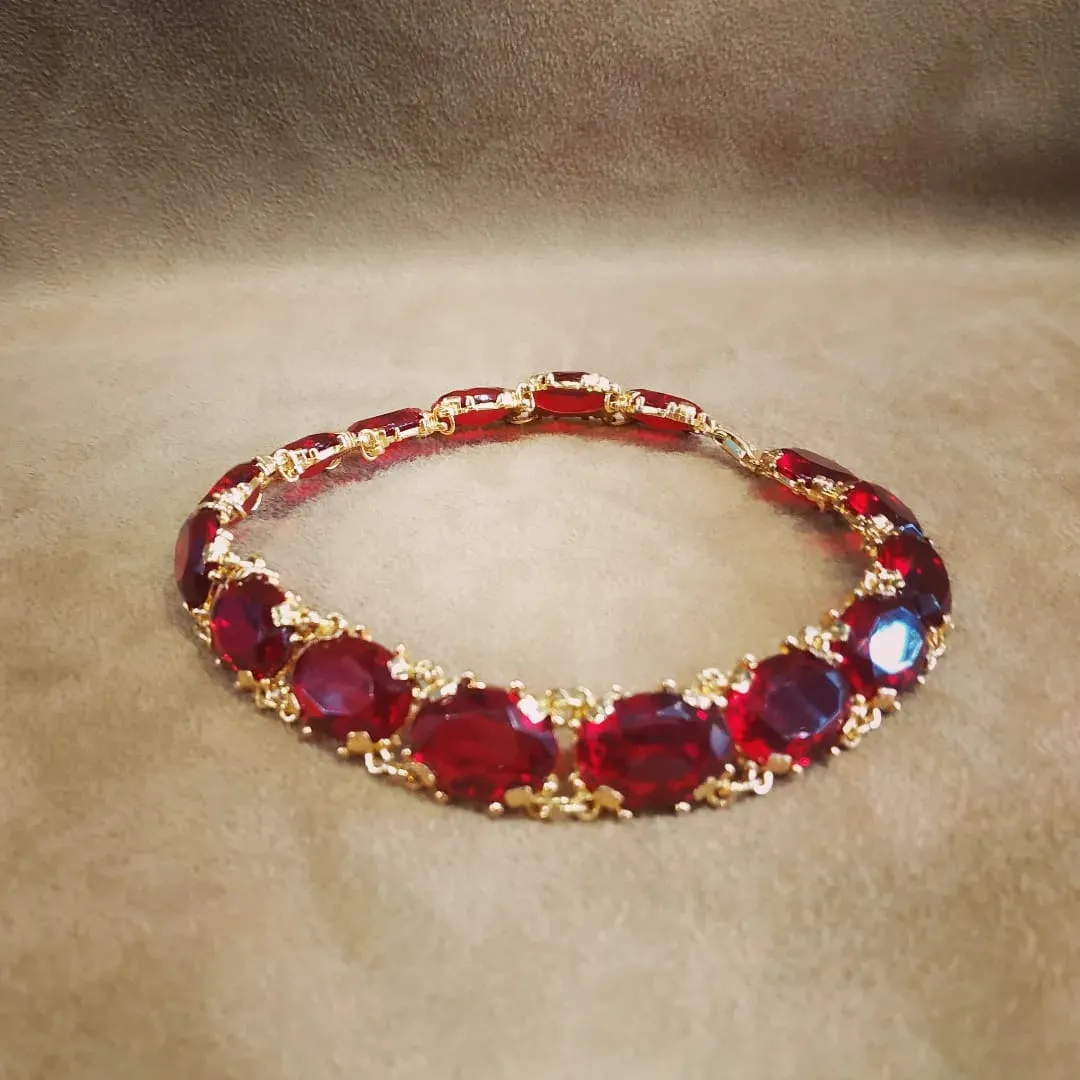 Vintage Red glass Choker Necklace