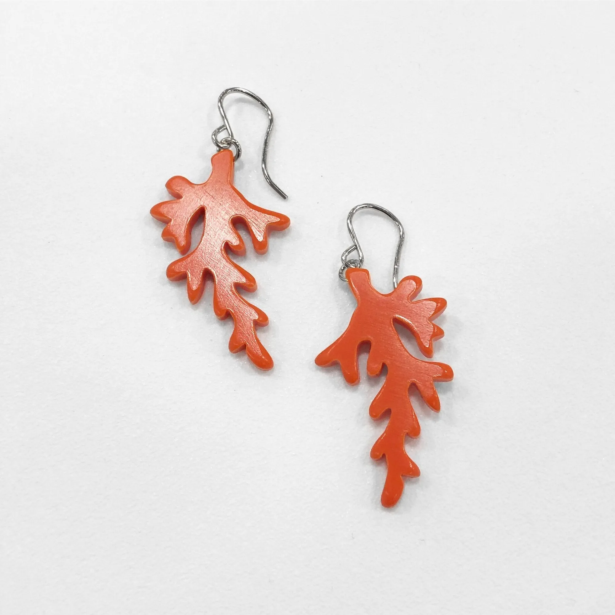 Woll Earrings: Coral