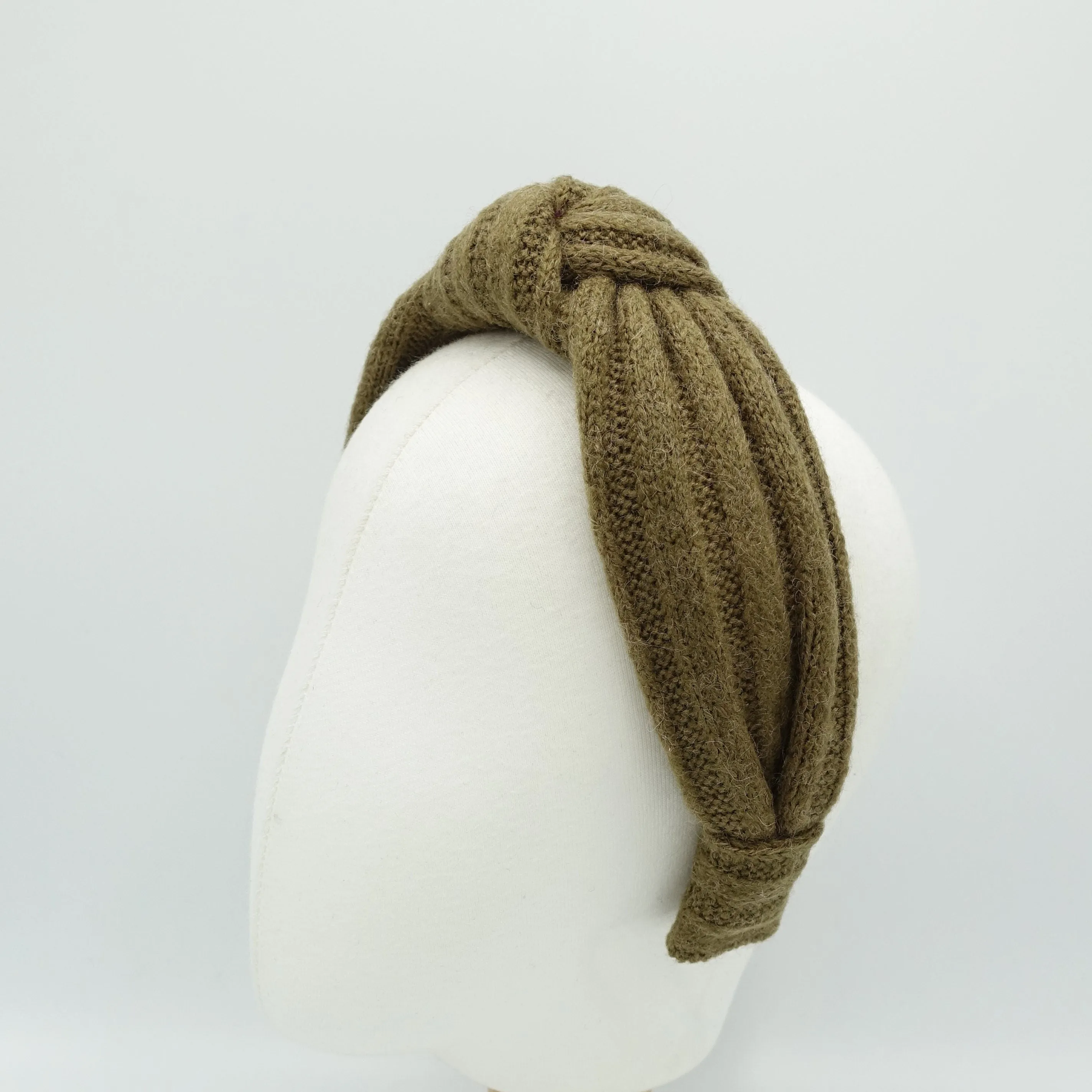 wool knit headband top knot hairband Fall Winter hair accessory for women