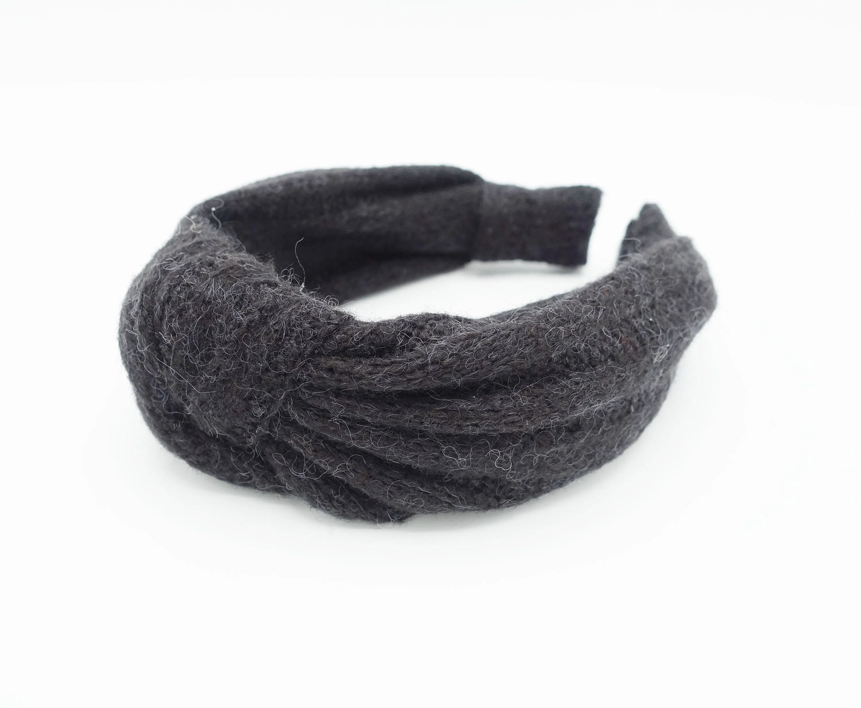 wool knit headband top knot hairband Fall Winter hair accessory for women