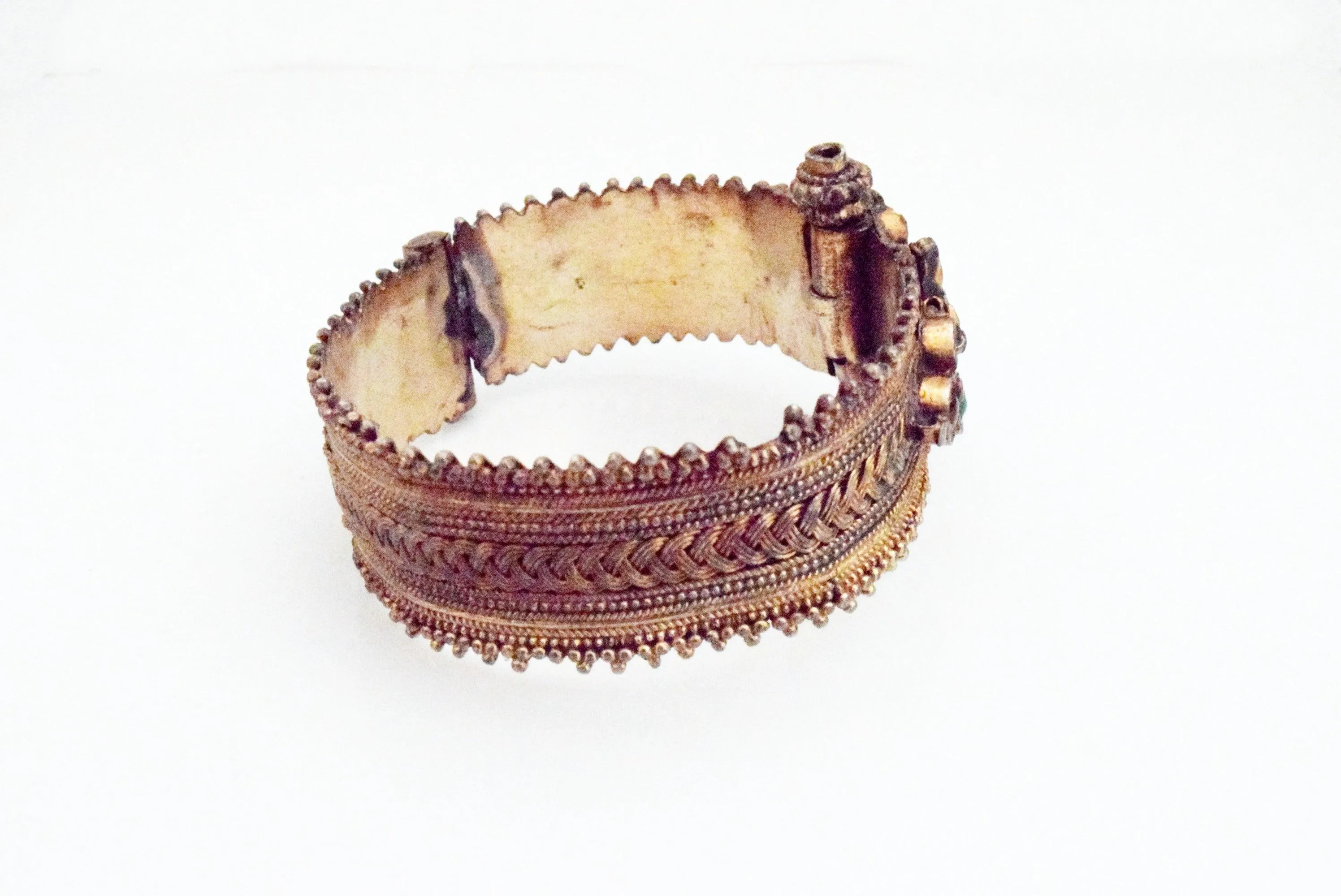 Yemeni Style Gold Gilt Silver Bracelet with Defects