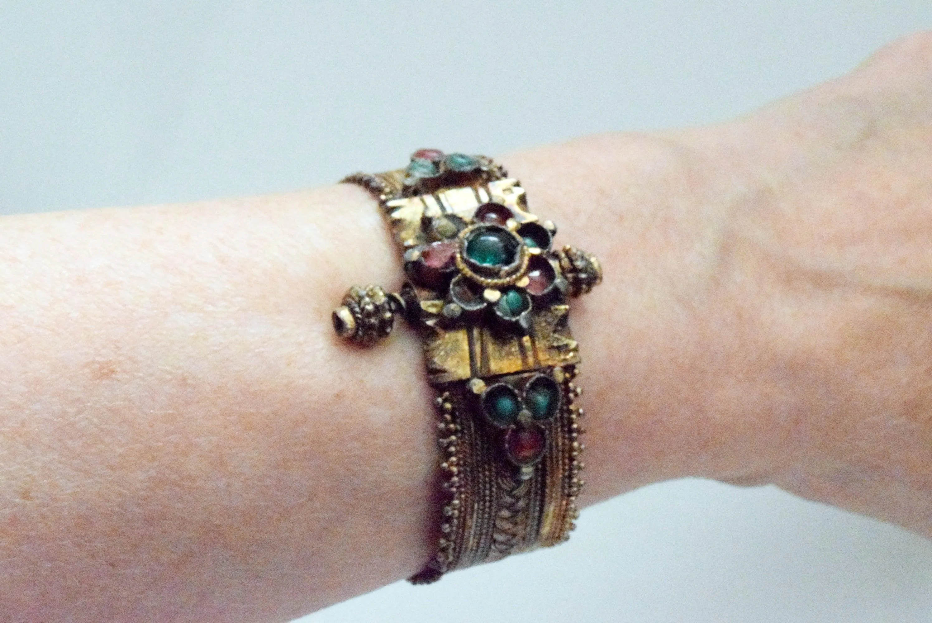 Yemeni Style Gold Gilt Silver Bracelet with Defects