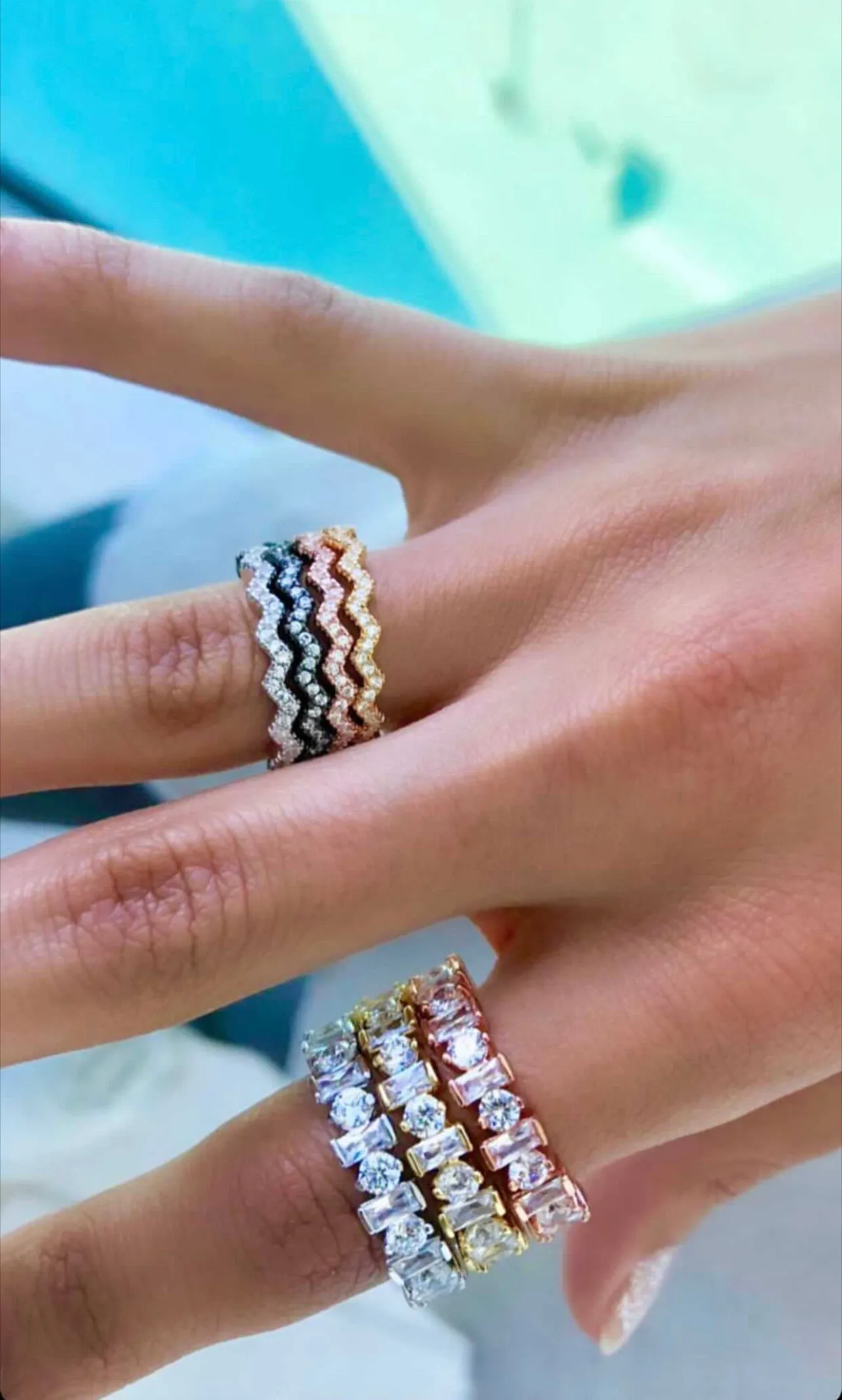 Zig Zag Rings Stackable Bands