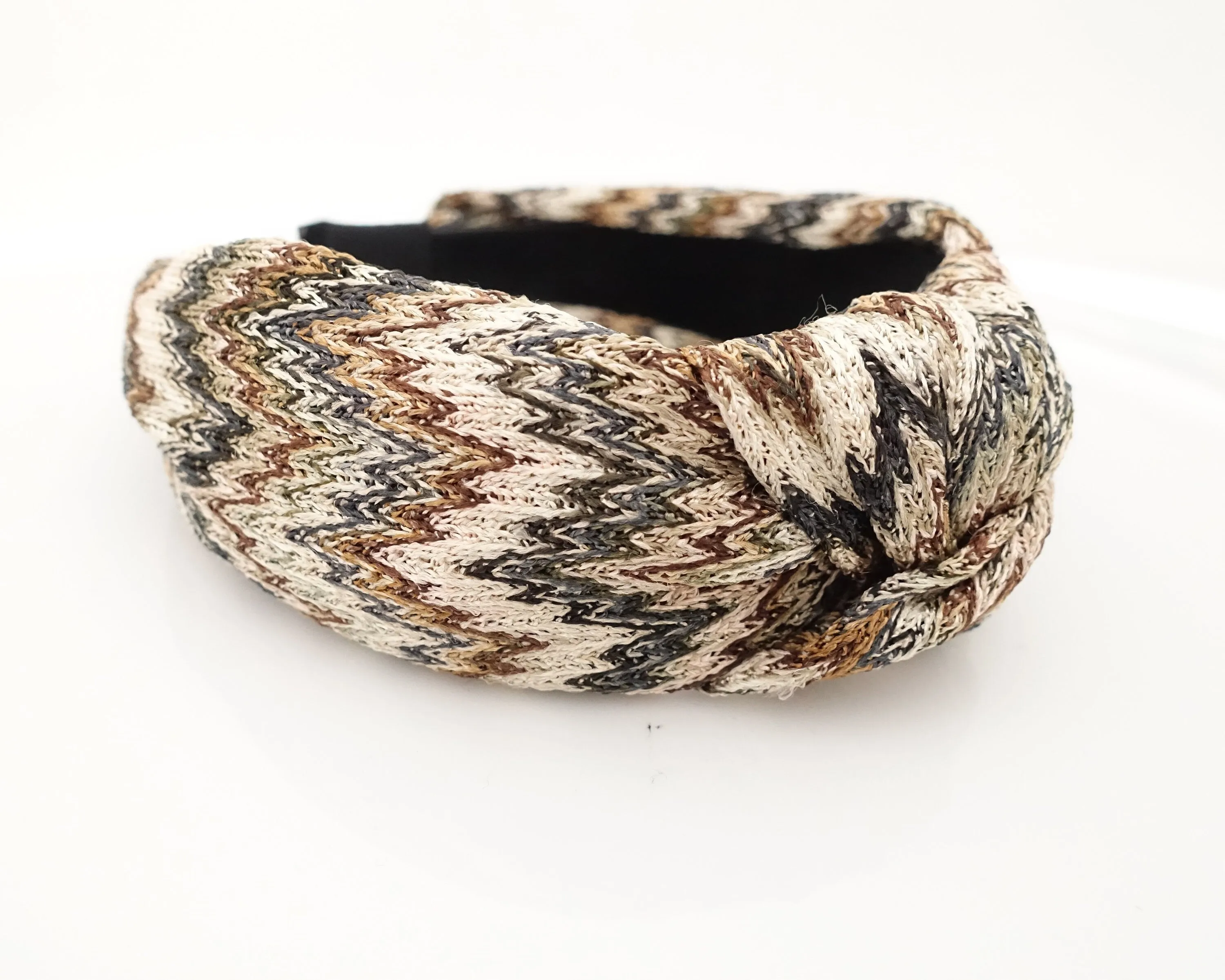 zig zag stripe headband knot knit hairband stylish woman hair accessory