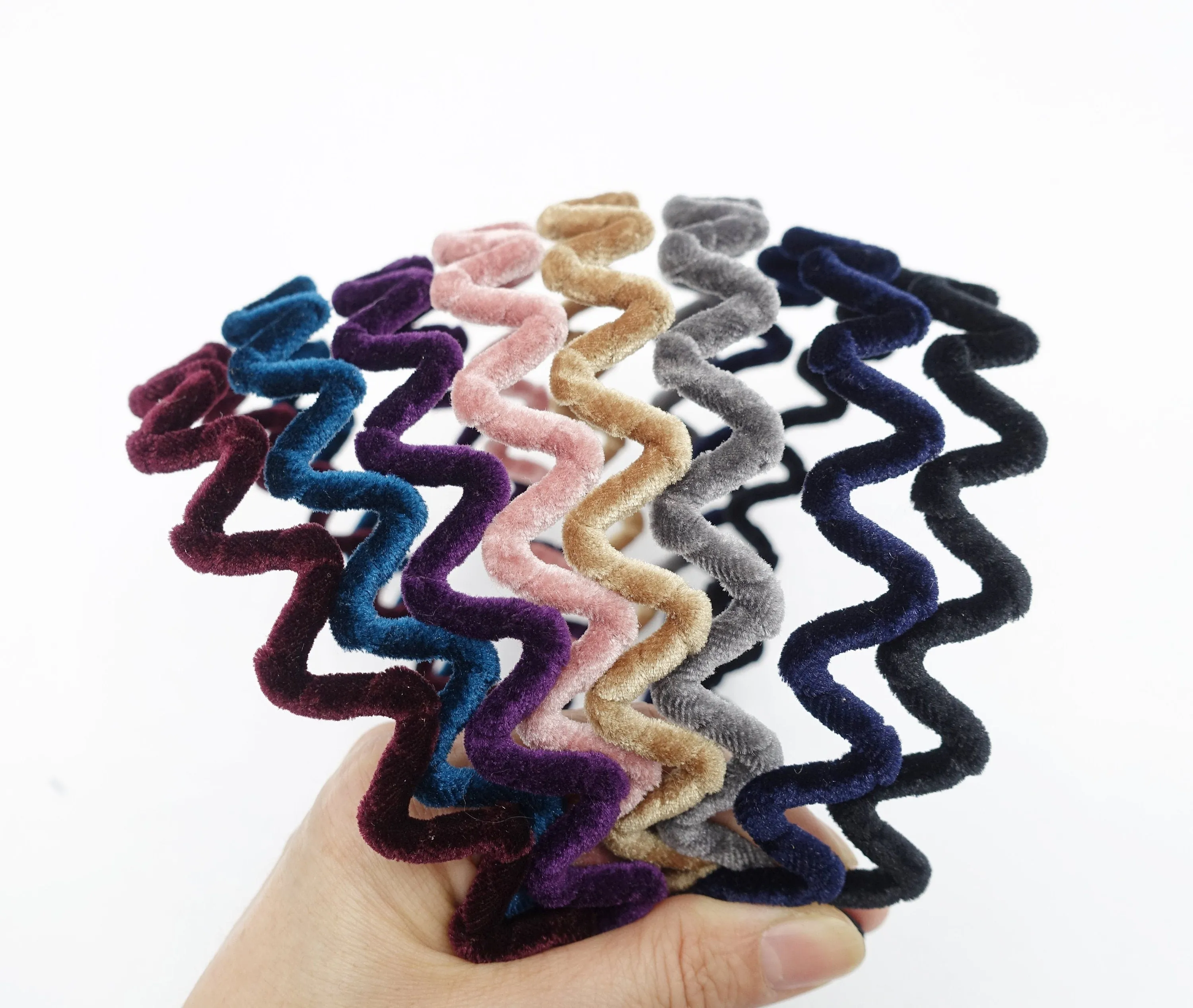 zigzag velvet wrap wire headband