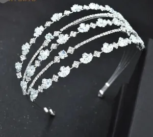 Zircon Crystal Pageant Party Wedding Tiara Crown Hair Accessory