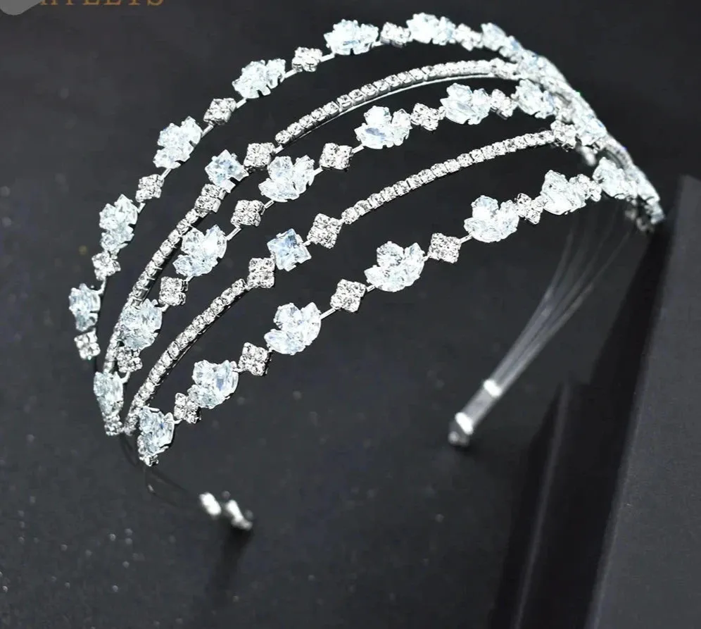 Zircon Crystal Pageant Party Wedding Tiara Crown Hair Accessory